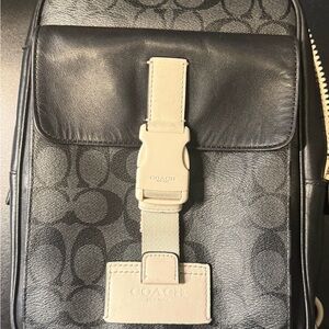 Coach Backpack C6645 Track Pack in Signature Canvas in Charcoal Chalk